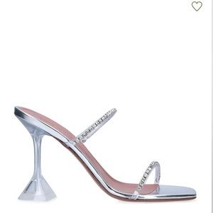 Amina Muaddi Silver Heels